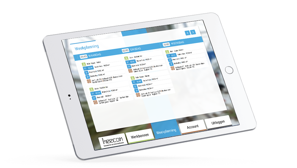 Werkbonnen en planning applicatie